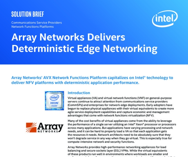 Array Networks Delivers Deterministic Edge Networking