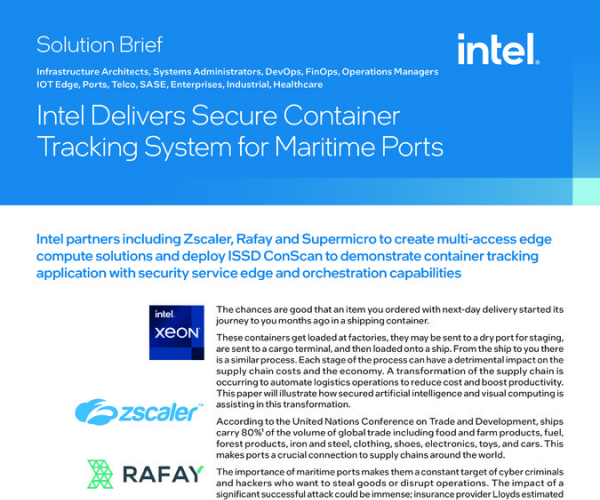 Intel Delivers Secure Container Tracking System for Maritime Ports