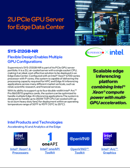 2U PCIe GPU Server for Edge Data Center