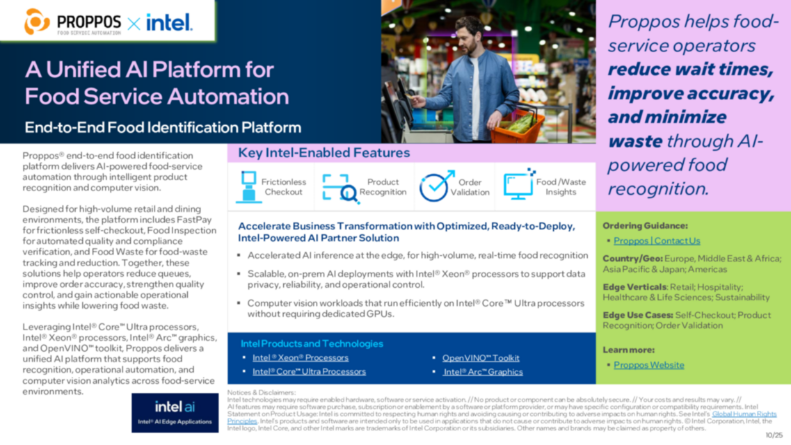 A Unified AI Platform for Food Service Automation