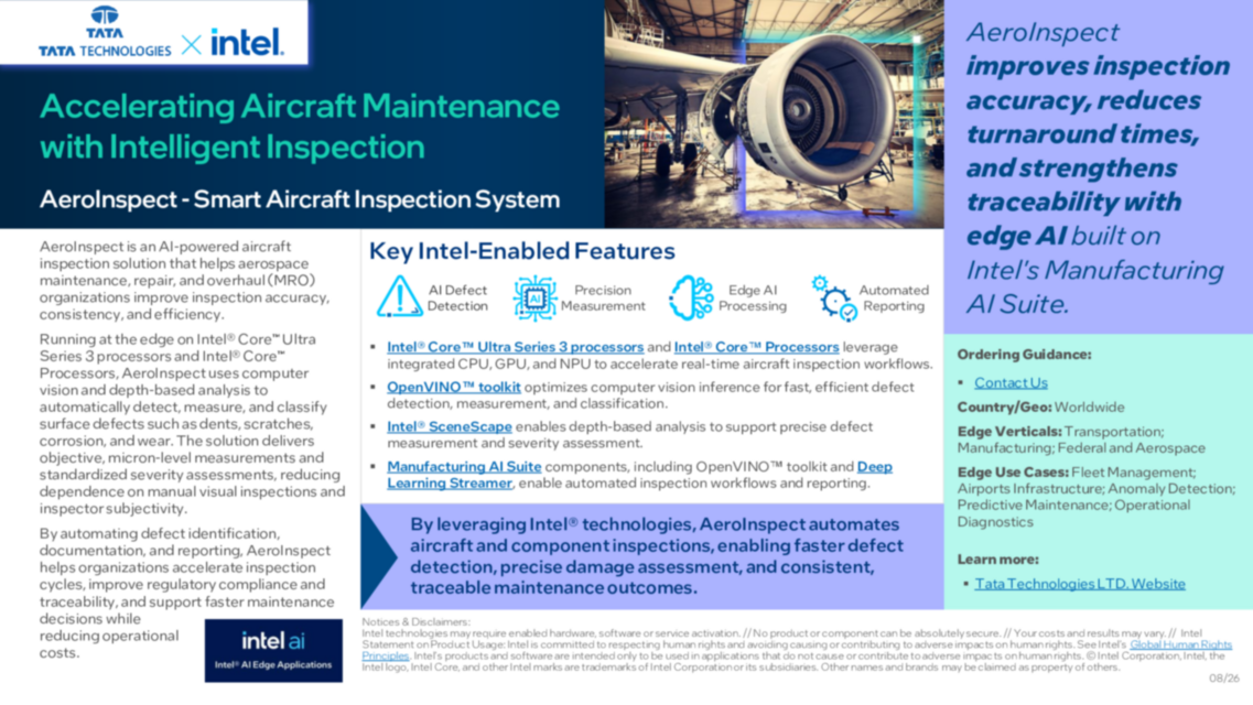 Accelerating Aircraft Maintenance with Intelligent Inspection