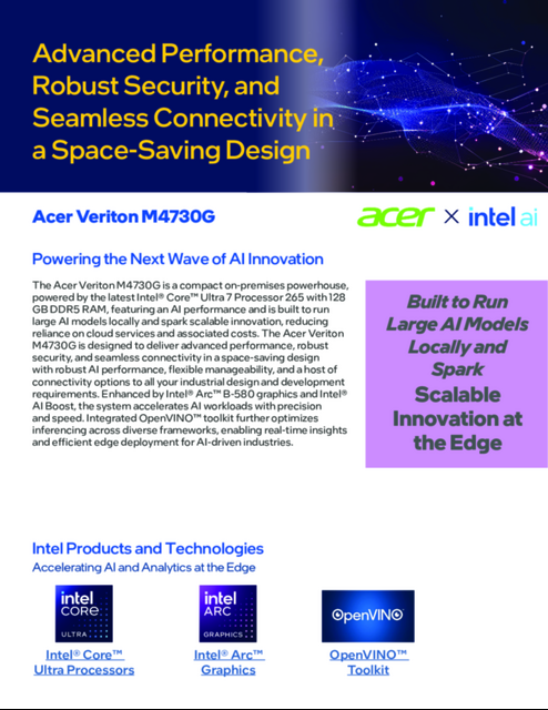 Acer Veriton M4730G : Powering the Next Wave of AI Innovation Acer Veriton M4730G : Powering the Next Wave of AI Innovation