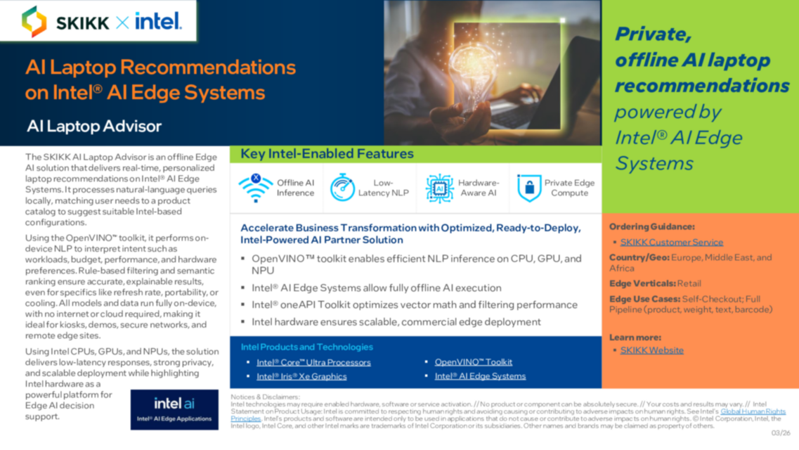 AI Laptop Recommendations on Intel® AI Edge Systems AI Laptop Advisor