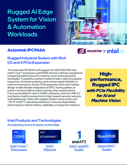 Axiomtek IPC964A : Rugged Industrial System with Rich I/O and 4 PCIe Expansion