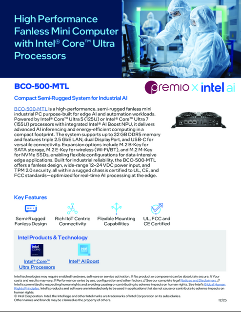 BCO-500-MTL: Compact Semi-Rugged System for Industrial AI...