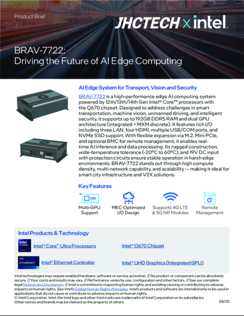 BRAV-7722: Driving the Future of AI Edge Computing