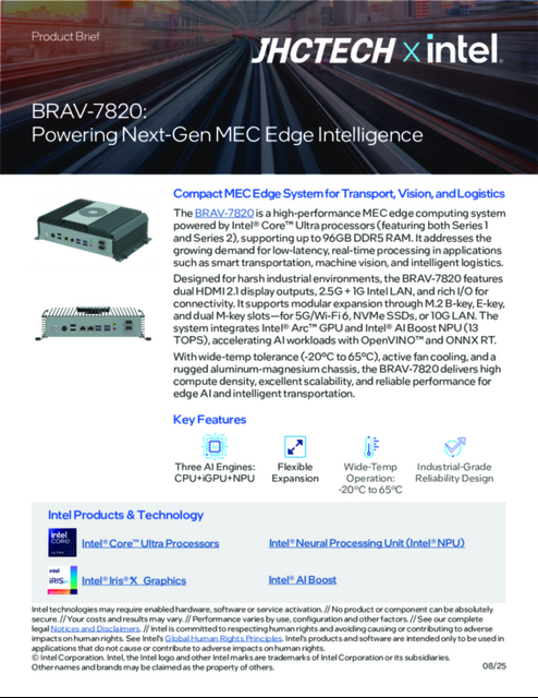 BRAV-7820: Powering Next-Gen MEC Edge Intelligence