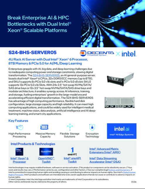 Break Enterprise AI & HPC Bottlenecks with Dual Intel® Xeon® Scalable Platforms... 
