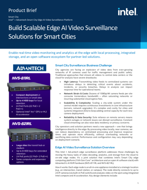 Build Scalable Edge AI Video Surveillance Solutions for Smart Cities... 