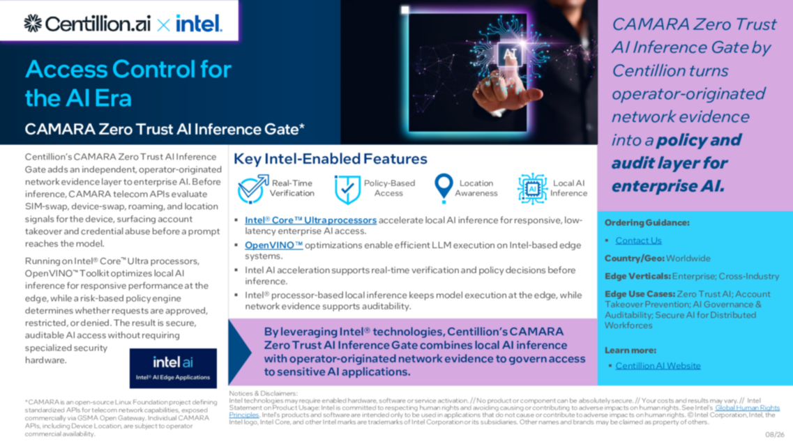 CAMARA Zero Trust AI Inference Gate