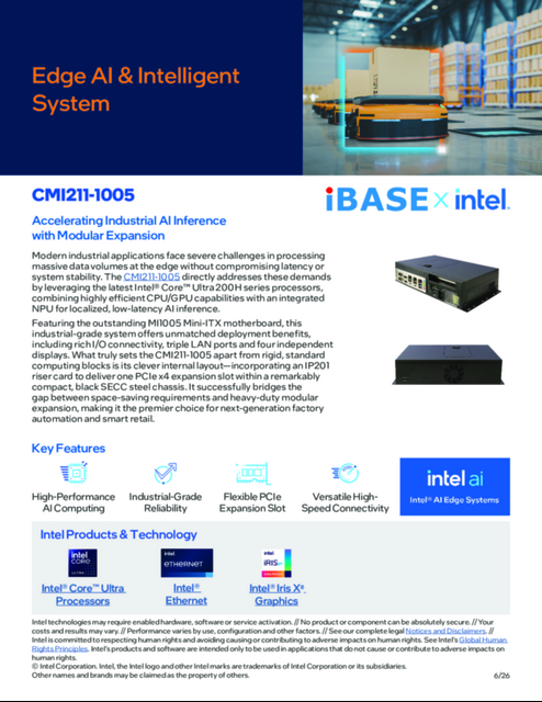 CMI211-1005: Accelerating Industrial AI Inference with Modular Expansion... 