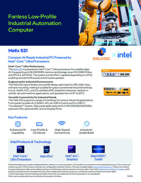 Compact AI-Ready Industrial PC Powered by Intel® Core™ Ultra Processors... 
