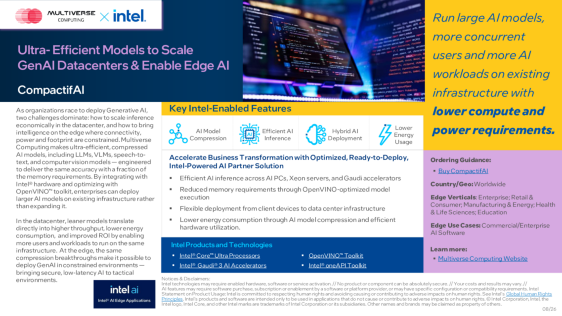 CompactifAI Ultra- Efficient Models to Scale GenAI Datacenters & Enable Edge AI...