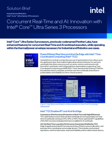 Concurrent Real-Time and AI: Innovation with Intel® Core™ Ultra Series 3 Processors