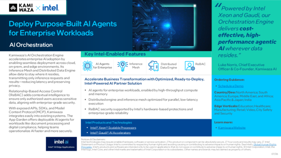 Deploy Purpose-Built Al Agents for Enterprise Workloads... 