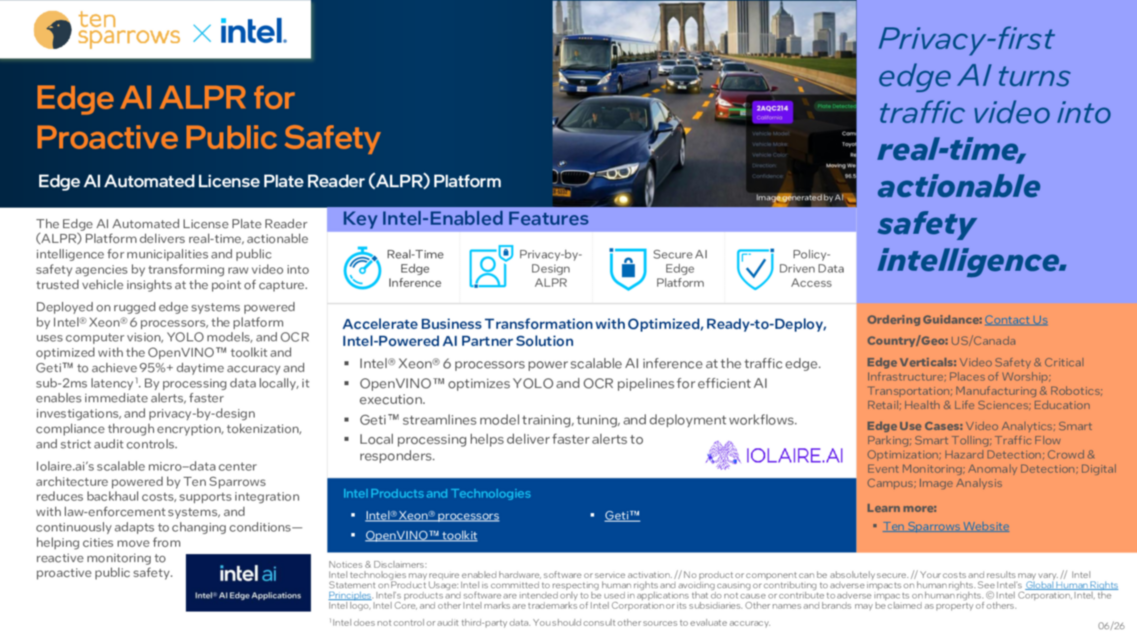 Edge AI ALPR for Proactive Public Safety