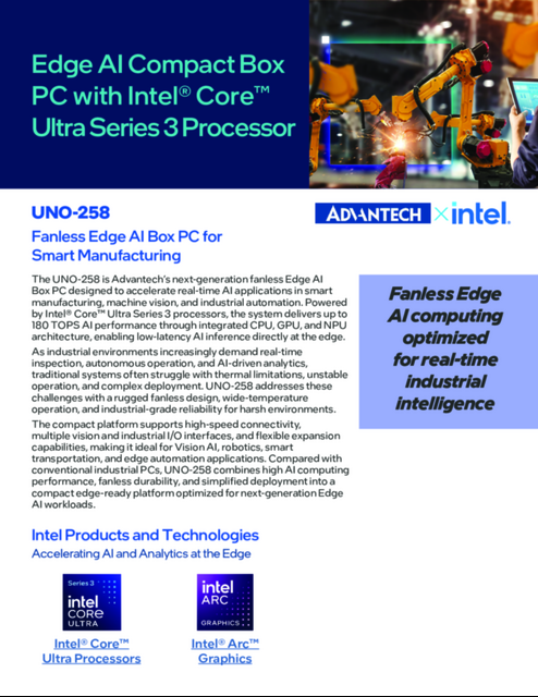 Edge AI Compact Box PC with Intel® Core™ Ultra Series 3 Processor