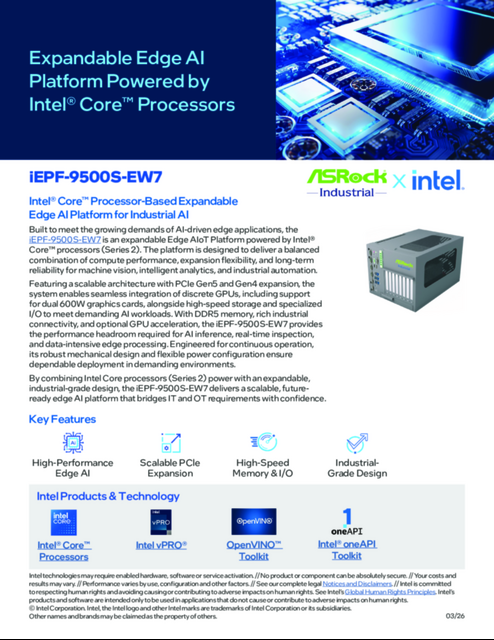 Expandable Edge AI Platform Powered by Intel® Core™ Processors