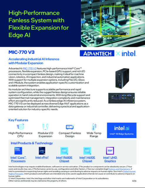 High-Performance Fanless System with Flexible Expansion for Edge AI