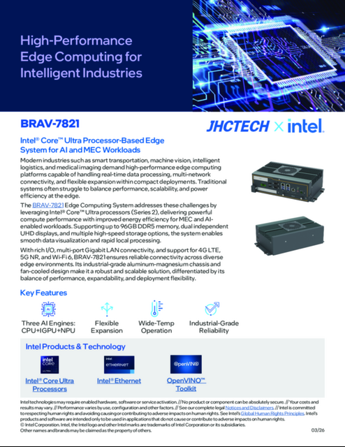 Intel® Core™ Ultra Processor-Based Edge System for AI and MEC Workloads