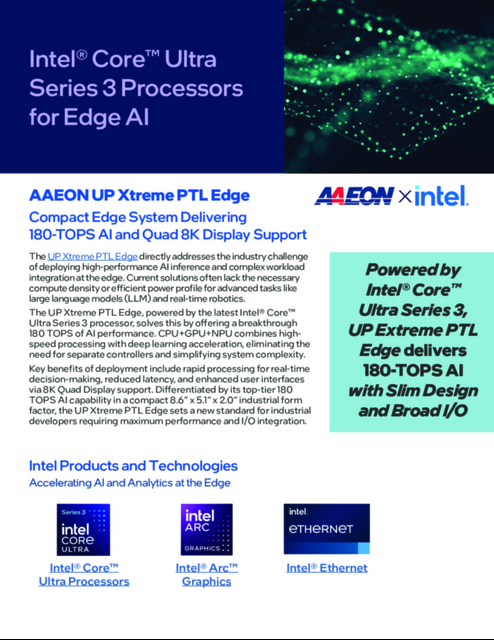 Intel® Core™ Ultra Series 3 Processors for Edge AI... 