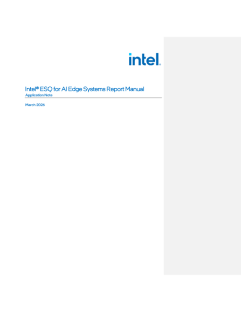 Intel® ESQ for AI Edge Systems Report Manual