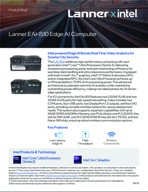 Lanner EAI-I510 Edge AI Computer
