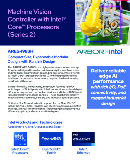 Machine Vision Controller with Intel® Core™ Processors (Series 2)... 