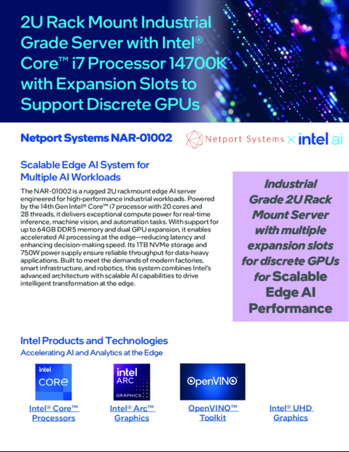 Netport Systems NAR-01002 : Scalable Edge AI System for Multiple AI Workloads...