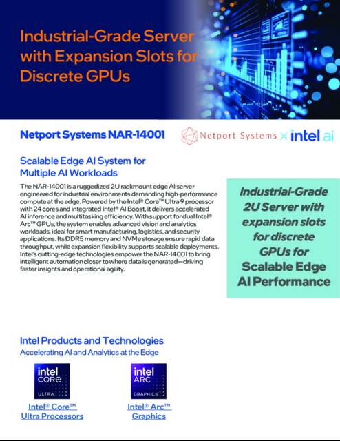 Netport Systems NAR-14001 : Scalable Edge AI System for Multiple AI Workloads