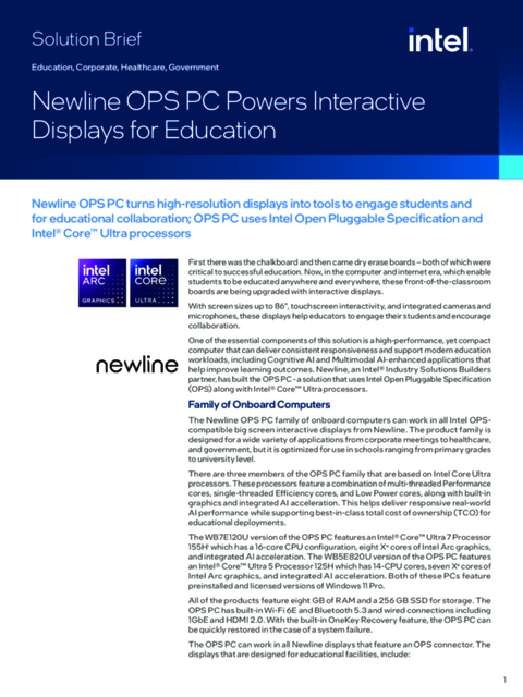Newline OPS PC Powers Interactive Displays for Education