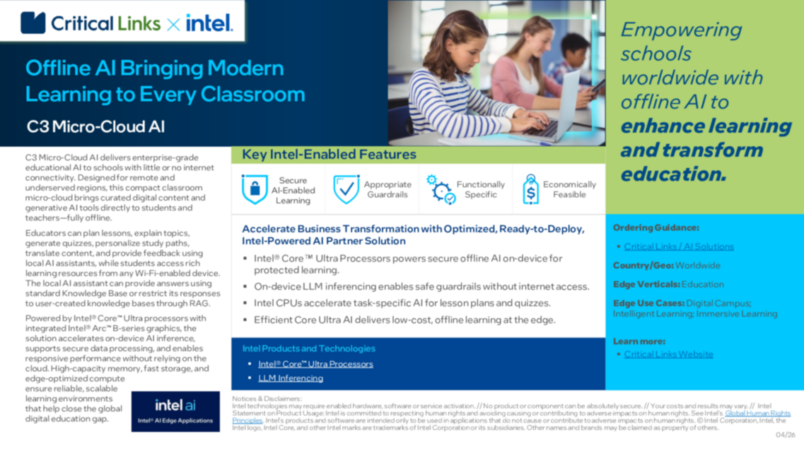 Offline AI Bringing Modern Learning to Every Classroom... 