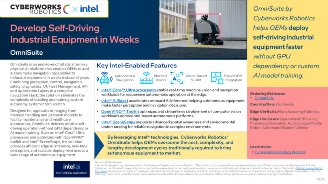 OmniSuite Develop Self-Driving Industrial Equipment in Weeks...