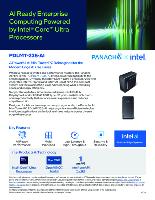 PDLMT-235-AI: A Powerful AI Mini Tower PC Reimagined for the Modern Edge AI Use Cases... 
