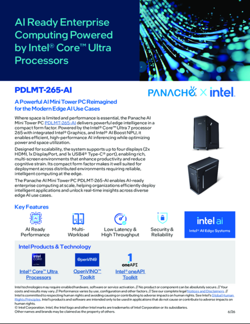 PDLMT-265-AI: A Powerful AI Mini Tower PC Reimagined for the Modern Edge AI Use Cases... 