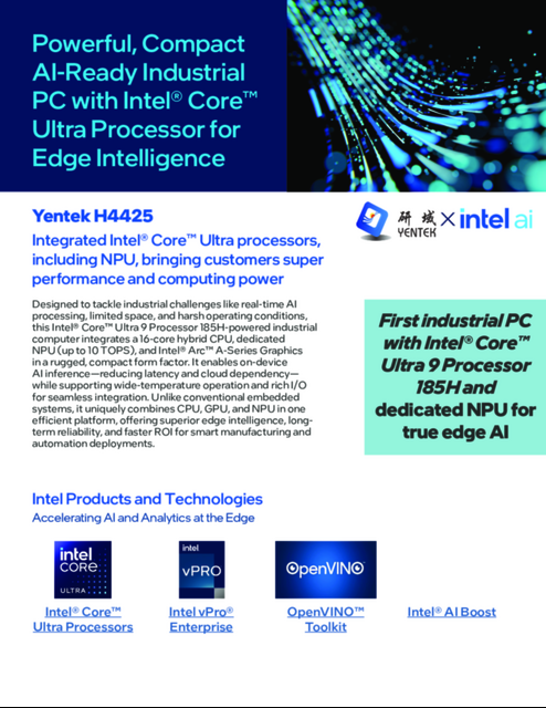 Powerful, Compact AI-Ready Industrial PC with Intel® Core™ Ultra Processor for Edge Intelligence