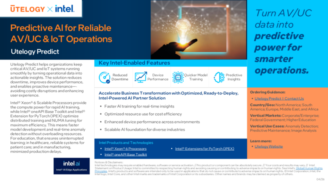Predictive Al for Reliable AV/UC & loT Operations... 