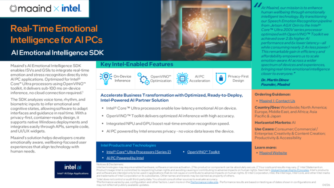 Real-Time Emotional Intelligence for Al PCs... 