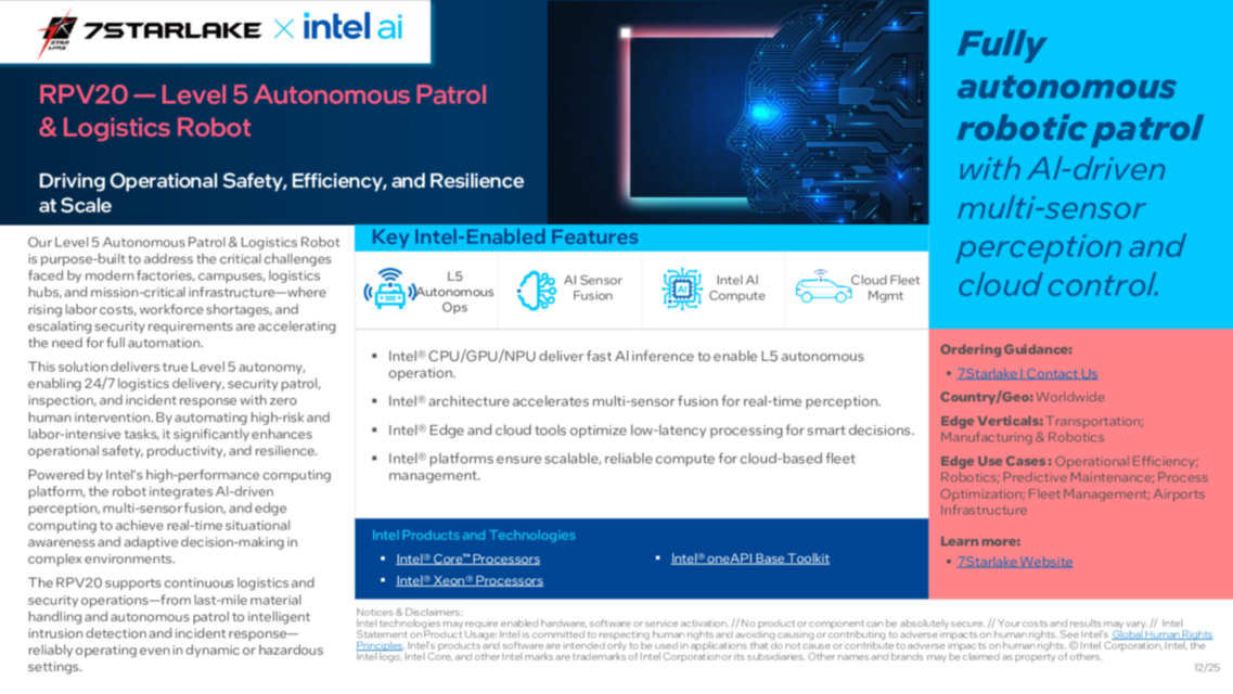 RPV20 Level 5 Autonomous Robot for Security & Logistics...