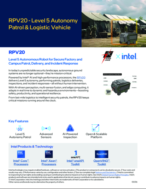 RPV20 - Level 5 Autonomy Patrol & Logistic Vehicle