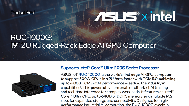 RUC-1000G : 19” 2U Rugged-Rack Edge AI GPU Computer