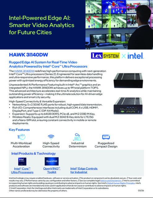 Rugged Edge AI System for Real-Time Video Analytics Powered by Intel® Core™ Ultra Processors