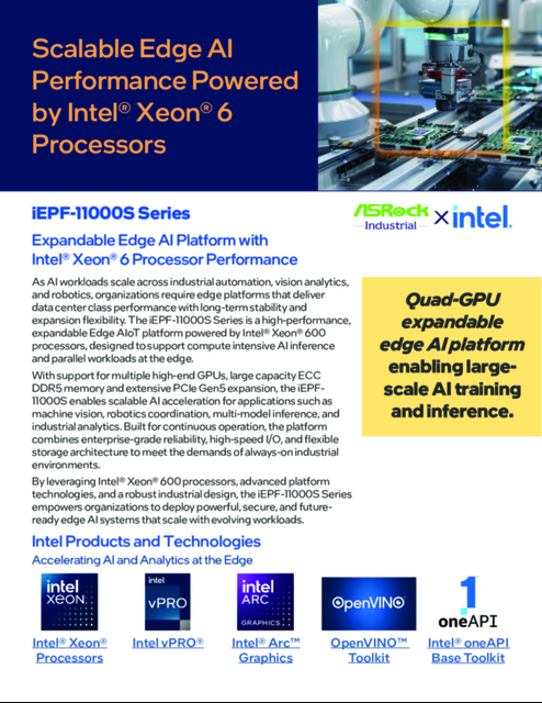 Scalable Edge AI Performance Powered by Intel® Xeon® 6 Processors... 