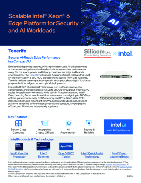 Scalable Intel® Xeon® 6 Edge Platform for Security and AI Workloads... 