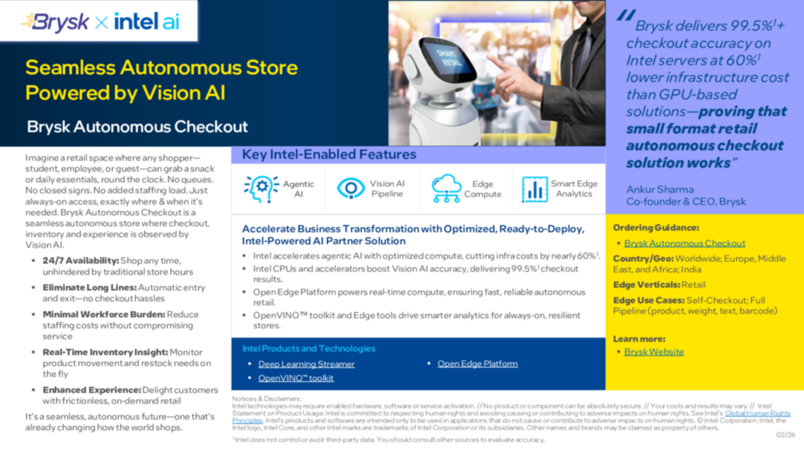 Seamless Autonomous Store Powered by Vision AI Brysk Autonomous Checkout... 