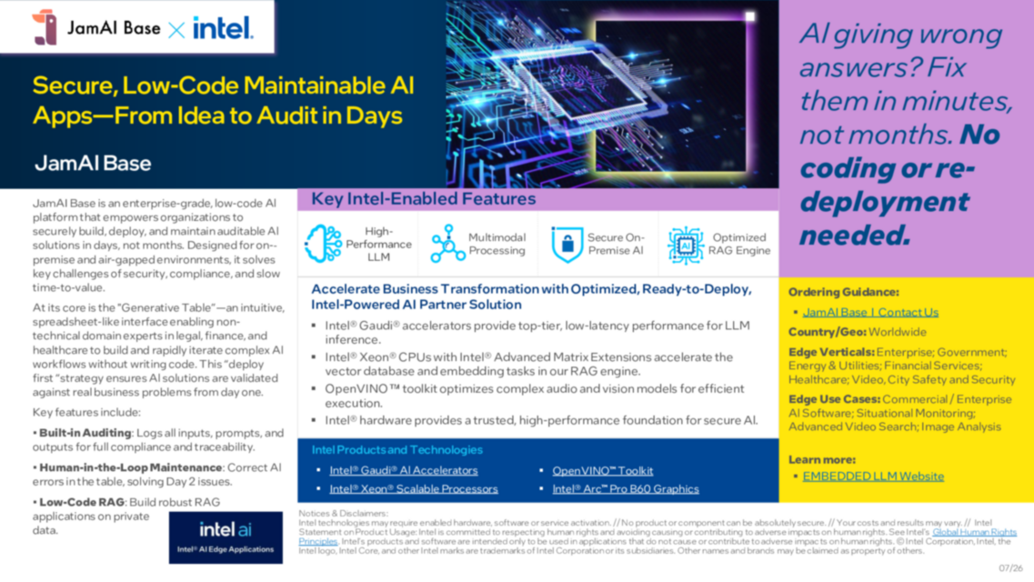 Secure, Low-Code Maintainable Al Apps—From Idea to Audit in Days... 