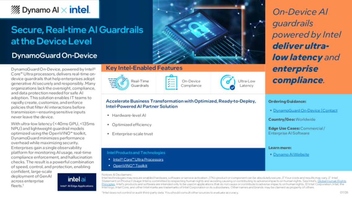 Secure, Real-time AI Guardrails at the Device Level... 