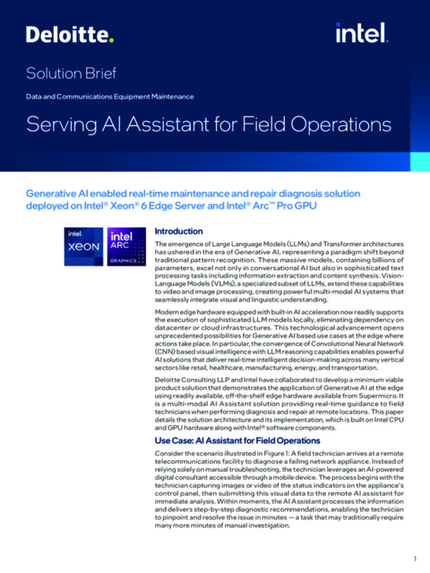 Serving AI Assistant for Field Operations... 