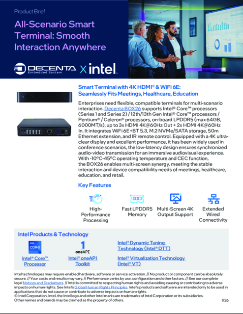 Smart Terminal with 4K HDMI® & WiFi 6E: Seamlessly Fits Meetings, Healthcare, Education...