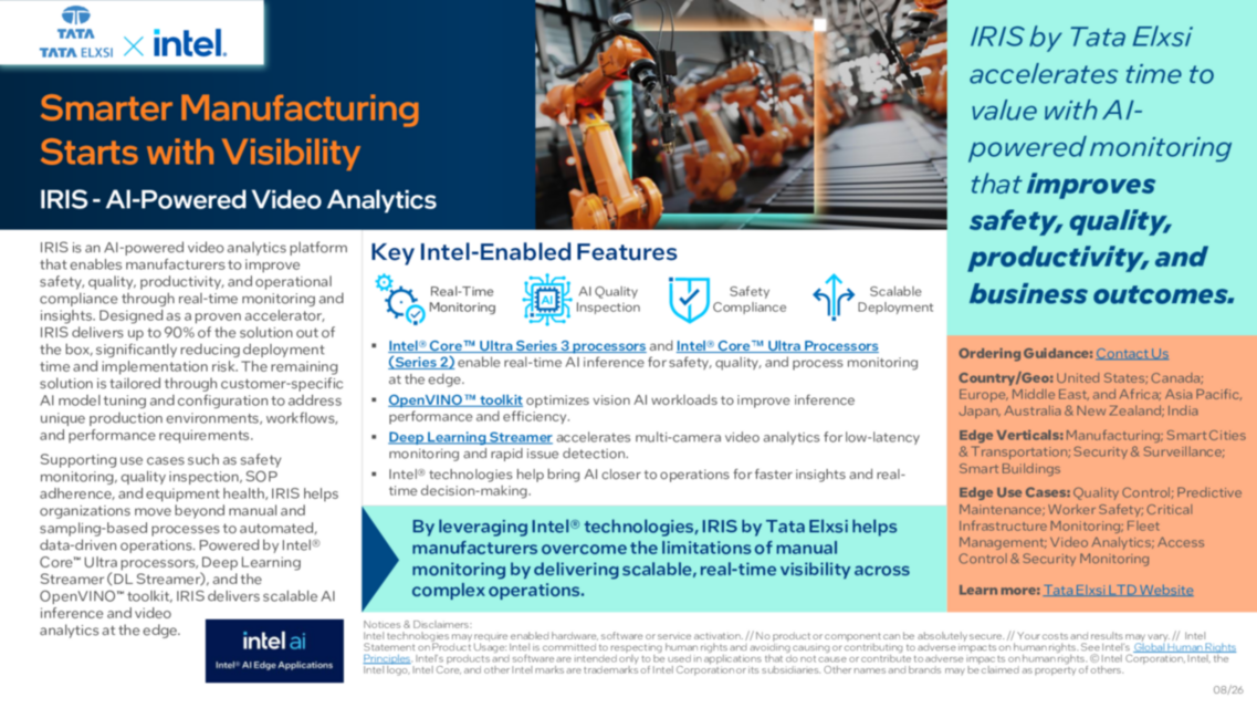 Smarter Manufacturing Starts with Visibility...